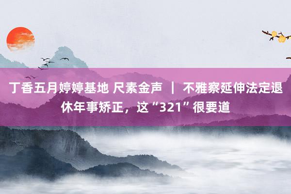 丁香五月婷婷基地 尺素金声 ｜ 不雅察延伸法定退休年事矫正，这“321”很要道