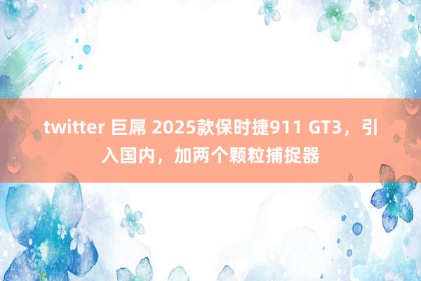 twitter 巨屌 2025款保时捷911 GT3，引入国内，加两个颗粒捕捉器